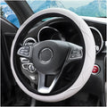 zipelo Elastic Stretch Steering Wheel Cover, Microfiber Breathable Ice Silk, Universal 15 Inch Anti-Slip Car Steering Wheel Protector, Warm in Winter and Cool in Summer for Women (Style2-White)