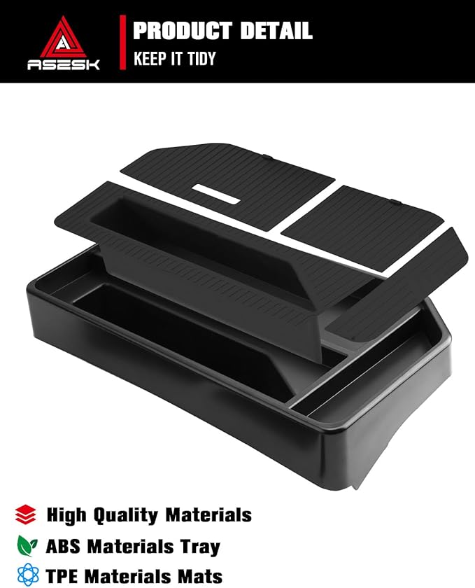 ASZSK for 2022–2026 Silverado&Sierra 1500/2024–2026 Silverado 2500HD/3500HD 13.4 Inch Center Console Screen Organizer Center Console Screen Organizer Tray ABS Materials