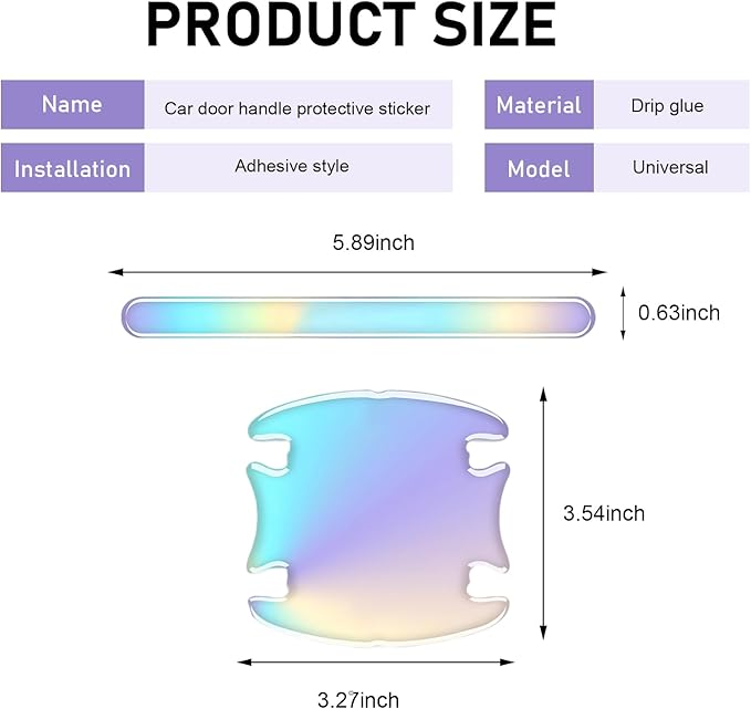 8 PCS Car Door Handle Protectors, Self-Adhesive Auto Doors Handle Cover Guard Protective Film, Scratch Car Door Handles Bowl Sticker, Universal for Most Cars, Trucks, SUVs (Multicolored)