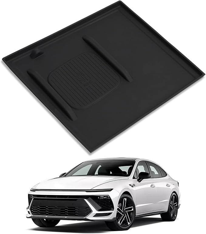 Center Console Wireless Charging Pad Fit for Hyundai Sonata 2024 2025 Silicone Non-Slip Wireless Charger Tray Protective Mat Interior Accessories