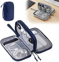 Travel Cable Organizer Pouch, 2026 Updated Cord Organizer Box, Double Layers Electronics Cable Organizer Box, All in One Cable Organizer Bag for Cable, Cord, Charger, Adapter, SD Card (Deep Blue)