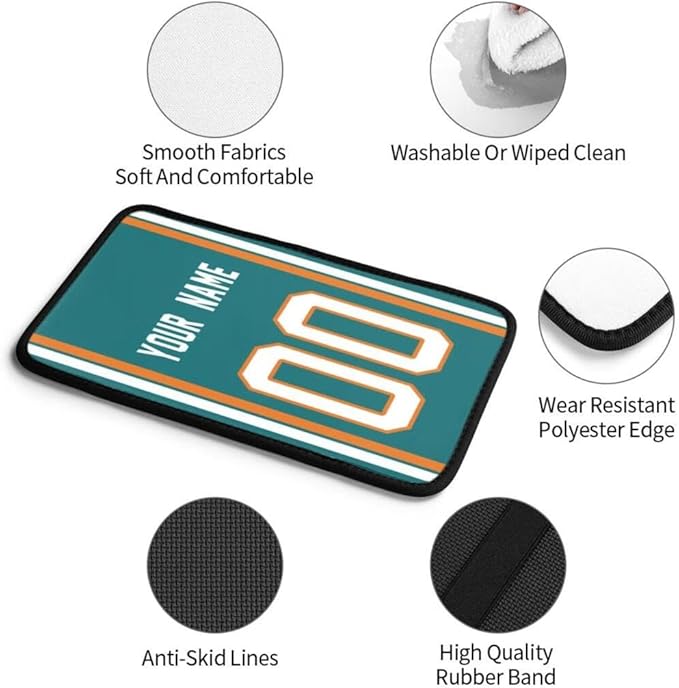 Custom Car Armrest Cover,Add Personalized Name and Number As Gifts for Loyal Football Fans,American Football Auto Center Console Pad Car handrail Box Cushion,Fit for Most Car Seat Box Cover Protector