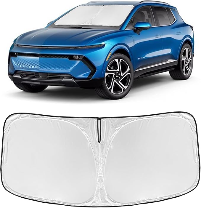for Chevrolet Equinox EV SUV 2024 2025 2026 Windshield Sun Shade - 4 Layers for Front Windows Shade Cover Custom Fit Chevy Equinox EV Not for Gasoline Equinox 240T Shade Blocks UV Rays Car Accessories