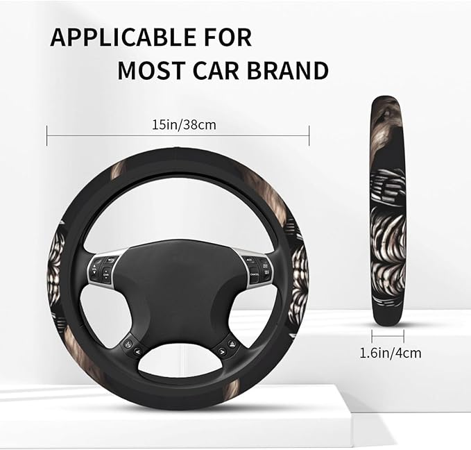 Late Night Owl Steering Wheel Cover. Car Decor,Anti-Slip,Sweat Absorption,Easy Carry, Universal 15 Inch