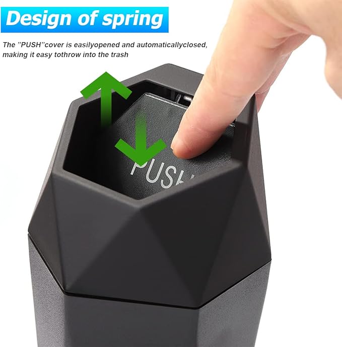 Car Trash Can with Lid, Leakproof Mini Essential Vehicle Garbage Organizers, Multipurpose Automotive Garbage Storage Organizer Bin Accessories, Universal for SUV, Sedan, Truck