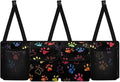 Dreaweet Colorful Dog Paw Print Trunk Organizer for Car Women Hanging Seat Back Storage Car Backseat Trunk Organizer Collapsible Car Storage Bag with 4 Pockets SUV Car Organizer