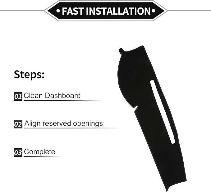 Dash Cover Compatible for Toyota Tacoma 2005-2015, Non-Slip Polyester Black Center Console Dashboard Cover Pad Carpet