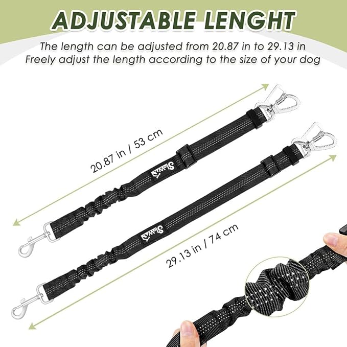 Lukovee Dog Seat Belt for Car, Adjustable Dog Car Harness for Large Medium Small Dogs, Soft Padded & Breathable Mesh Dog Seatbelt with Car Vehicle Connector Strap (Black Double Clip,X-Small)