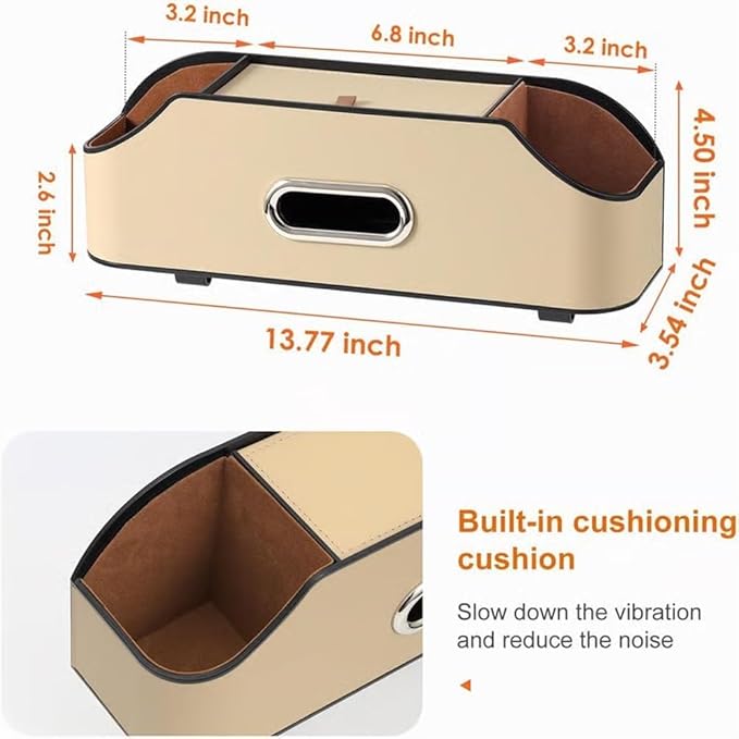 3-In-1 Car Backseat Organizer, 2026 New Multifunctional Car Seat Back Storage Box with Hooks and Phone Holder, Car Cup Holder Organizer for Hold Phone, Snacks, Drinks, Handbag (Beige)
