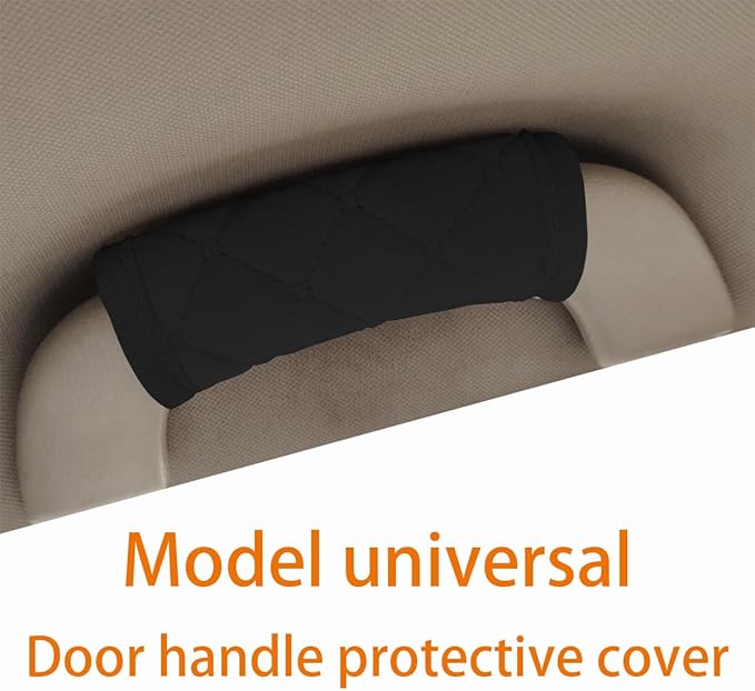 2PCS Car Grab Handle Cover, Soft Velvet Vehicle Door Pull Handle Protector, Anti-Scratch Automotive Interior Grip Gloves Decoration Accessories, Universal for SUV, Sedan, Truck (Black)