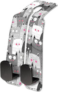 NUGGHU Car Seat Headrest Hook, Universal Leather Cute Hanger Holder Hook, Storage Organizer Interior Accessories for Purse Bags Handbag Funny Grey Cats