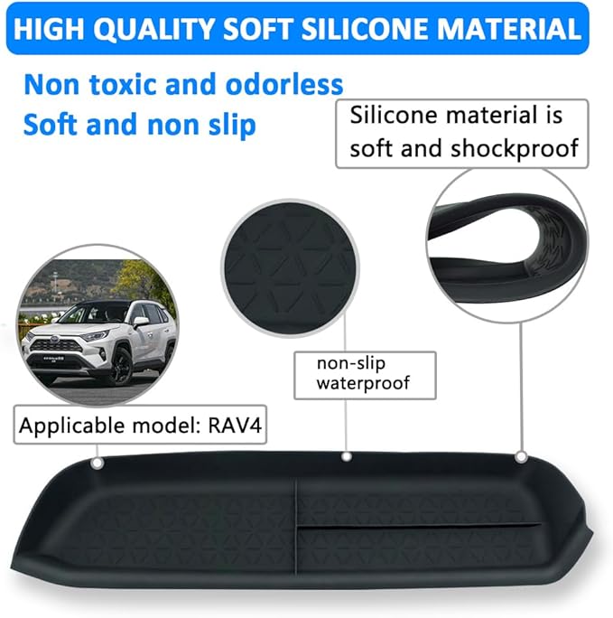 CUCHIYUN for 2023 RAV4 Passenger Storage Organizer Mat Glove Box Storage Organizer Tray Compatible with Toyota RAV4 2023 2022 2021 2020 2019 Accessories