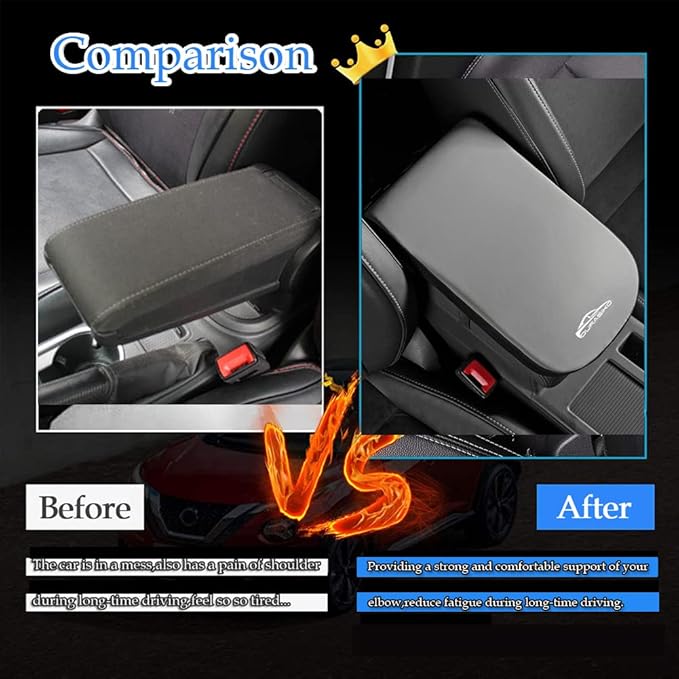 DURASIKO Advanced Car Center Console Pad,Memory Foam Car Armrest Cushion,Elbow Rest Pillow,Auto Armrest Pad,Great for Long-time Driving,Universal Car Armrest Seat Box Cover Protector for most Vehicles