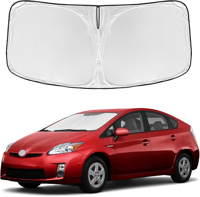 for Toyota Prius Hatchback 2010-2015 Windshield Sun Shade - 4 Layers Car Sunshades for Front Windows Shade Cover Custom Fit Prius Hatchback Sun Visor 240T Shade Blocks UV Rays Car Accessories