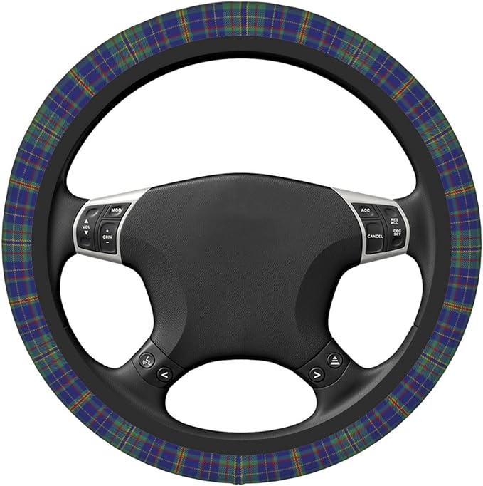 Thickened Elastic Steering Wheel Cover, Platt Tartan Ultra, Soft, Breathable, Fit for Cars, SUVs, Trucks, Stylish Comfortable Grip