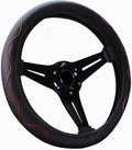 Elastic Steering Wheel Cover Universal 15 inch Steering Wheel Covers Soft Microfiber Leather Breathable Anti-Slip Durable Car Accessories Fit for Suvs, Vans, Trucks - Red