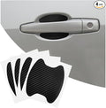 4PCS Car Handle Cup Stickers, Carbon Fiber Scratch Auto Door Protective Film, Non-Marking Car Bowl Protector, Universal Paint Cover Guard for Most Cars, SUV, Van (Black)