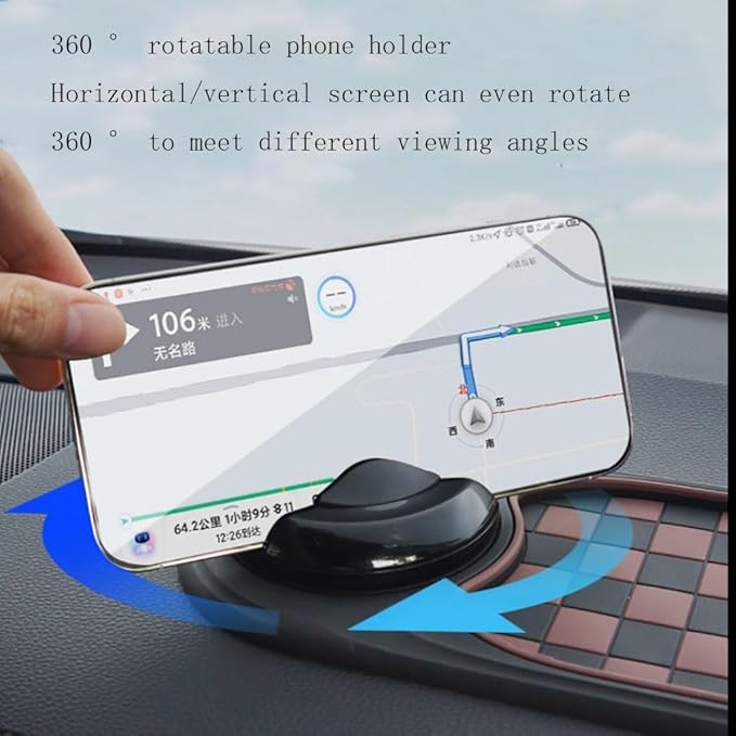TATREBCRE Multifunctional Car Anti-Slip Mat Mobile Phone Holder for Dashboard - Non-Slip Sticky Mount Stand for Car, Adjustable and Secure Grip for Phones, GPS, and Accessories (Silvery)