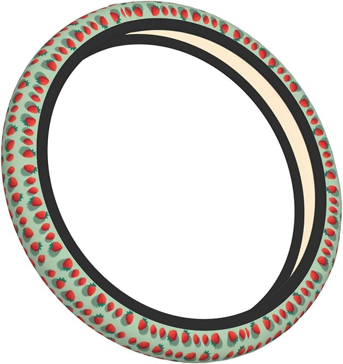 Strawberry Universal Fit Steering Wheel Cover for Car, Truck, and SUV, Durable Steering Wheel Protection