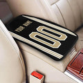 Custom Car Armrest Cover,Add Personalized Name and Number As Gifts for Loyal Football Fans,American Football Auto Center Console Pad Car handrail Box Cushion,Fit for Most Car Seat Box Cover Protector