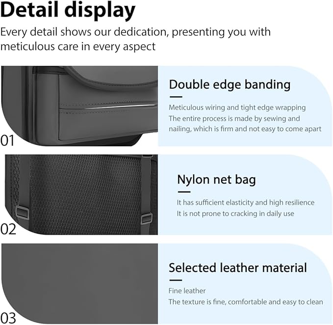 Car Organizer Storage Between Seats, Nappa Leather Large Capacity Vehicle Hanging Handbag Holder for Document Phone, Auto Interior Console Organizer Pocket, Universal Fit (Gray)