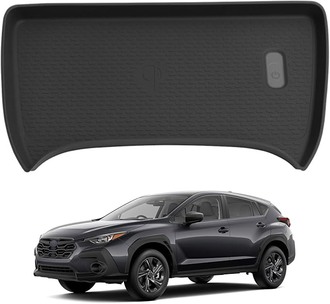 Center Console Wireless Charging Pad Fit for Subaru CrossTrek & Impreza 2024 2025 Silicone Non-Slip Wireless Charger Tray Protective Mat Interior Accessories