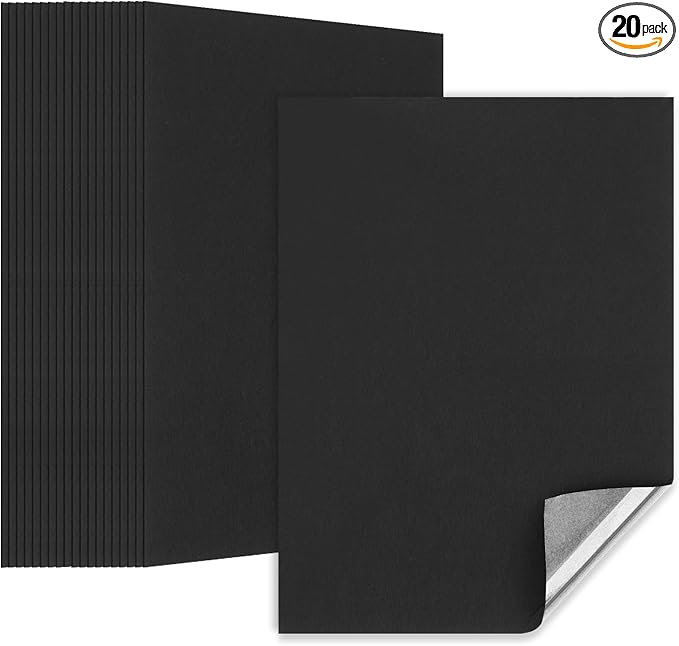 WILLBOND 20 Pcs Self-Adhesive Disposable Car Floor Mats, 15.7"x19.6" Black Felt with Adhesive Backing, 1mm Thick, Universal Match Floor Protectors for Car Detailing, Wash, SUV & Truck Detailing