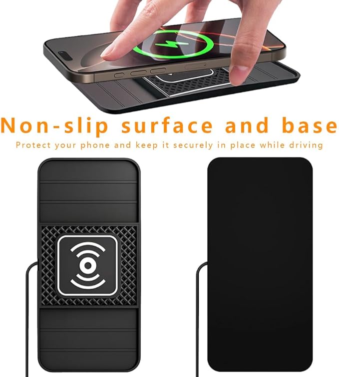 Wireless Charging Pad for Car for Mazda CX-3 CX-5 CX-30 CX-50 CX-7 CX-9 CX-70 CX-90 MX-30 Tribute 2001-2026, DIY Trim-to-Fit Slim Non Slip Fast Charger Car Wireless Charging Pad 30CM Cable