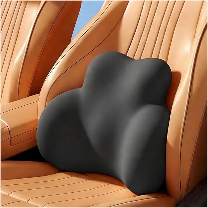 Car Lumbar Support Pillow for Audi A4 B9 2016 2017 2018 2019 2020 2021 2022 2023 2024 2025 2026 Memory Foam Back Support Cushion Breathable Car Seat Lumbar Pad Accessories,Dark Gray
