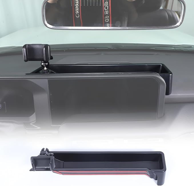 LLKUANG Center Console Dash Organizer Tray Compatible with Toyota Land Cruiser 250 Prado 2024 2025+ Navigation Screen Rear Insert Auxiliary Storage Box,Phone Holder Accessories (Style A)