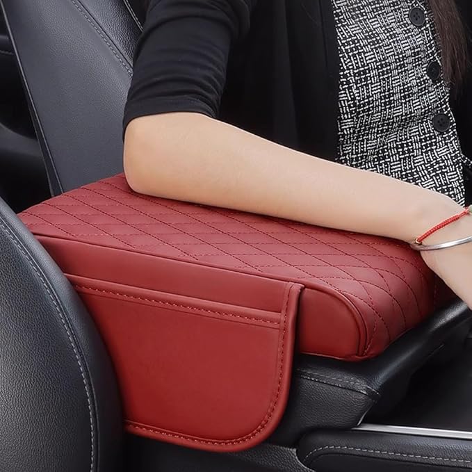 Car Armrest Cushion for GMC Sierra 1500 1999–2025 2026 GMT T1XX,Multifunctional Car Armrest Heightening Pad,Car Center Console Cover,Waterproof Nappa Leather Arm Rest Protector,Black