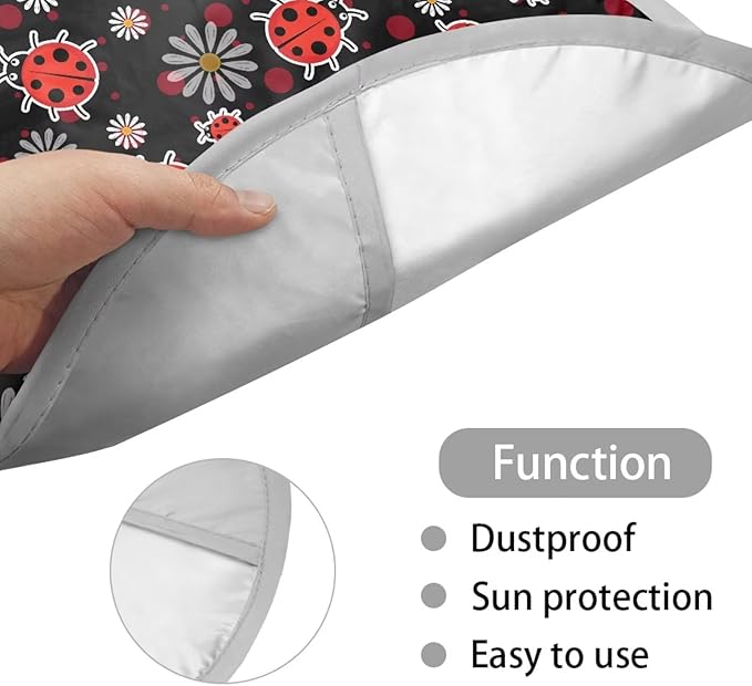 Ladybug Reflective Steering Wheel Shield Sunshade for Women Cartoon Vehicle Steering Wheel Sunblock Cover Keep Your Car for Friends