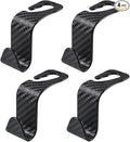 4 PCS Car Seat Headrest Hooks, Auto Backseat Organizer Hanger Holder, Vehicle Seat Back Storage Hooks for Purse Coat Umbrella Grocery Bag Handbag, Interior Car Accessories (Carbon Fiber)