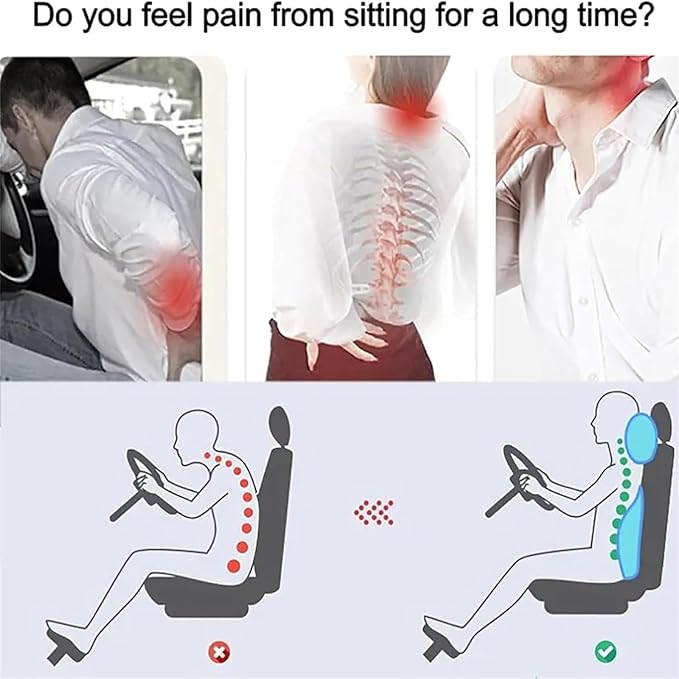 Car Headrest & Lumbar Support Cushion For Toyota Corolla Cross 2022 2023 2024, Ergonomic Car Seat Headrest Memory Foam Neck and Back Pillow Kit Breathable Removable for Driving Fatigue Relief