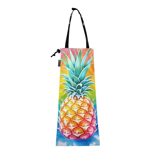 ALAZA Hanging Car Trash Bags Garbage Bag Trash Can for Back Seat Small Colorful Pineapple Washable Storage Bag Retractable 2 Pack
