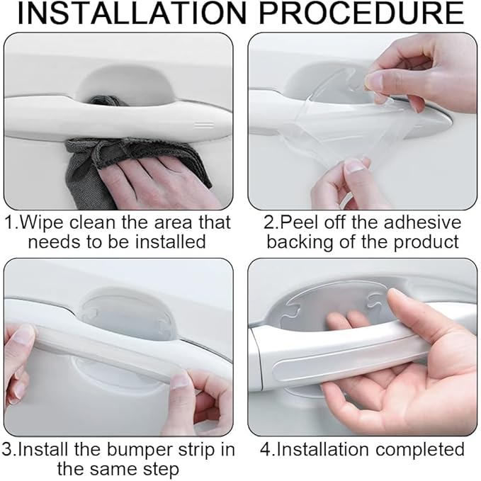 Car Door Handle Protector,12PCS Rearview Mirrors Anti-Scratches Guard Scratch Sticker, Universal Waterproof Protection Film for Most Car (Transparent)