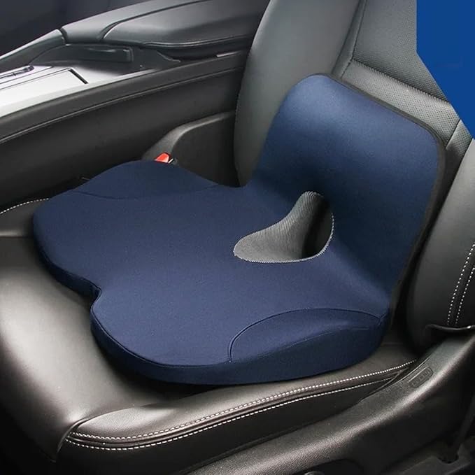 Car Seat Cushion for Driving for GMC Sierra 2500HD/3500HD Crew Cab 2020-2025, Memory Foam Seat Cushion for Office Chairs Truck Drivers Ergonomic Seat Cushion for Back,Blue