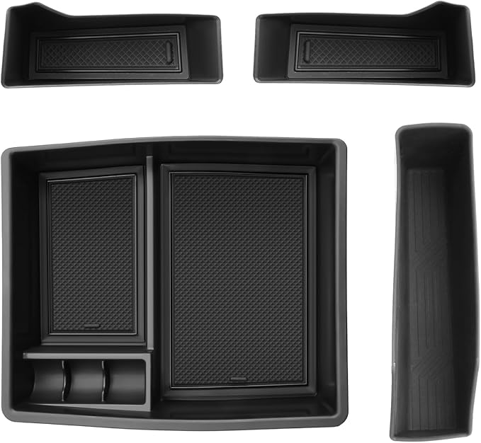 SKTU 4PCS for 2024 2025 2026 Toyota Tacoma Center Console Organizer Toyota Tacoma 2024 2025 2026 Accessories 2024 2025 2026 Tacoma Console Tray Gear Shift Side Tray Door Storage Box with Coin Holder