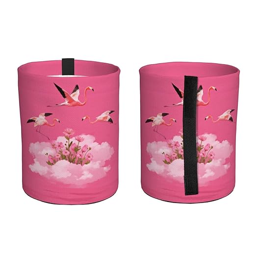 Aueimtia Pink Flamingo Car Trash Can – Collapsible & Waterproof Hanging Trash Bag, Pop-Up Garbage Bin for Cars, Trucks, Minivans, and Camping – Easy to Install & Clean
