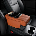 Car Arm Rest Cushion for Mazda CX-5, Center Console Armrest Pillow Car Armrest Pad Trucks with Cup Holder, Armrest Pad Storage Bag(Orange)