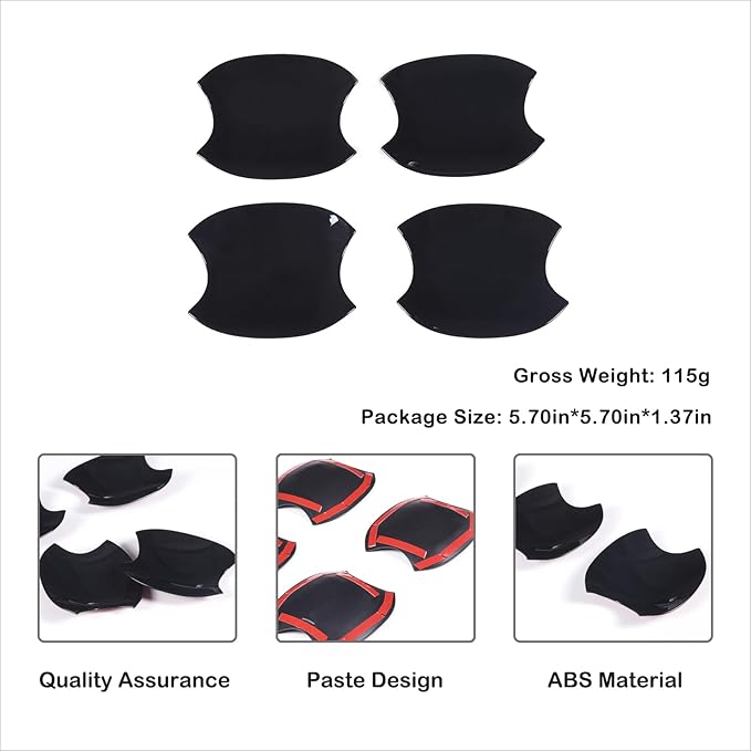 Car Exterior Door Handle Bowl Trim Cover Compatible with Toyota Tundra 2022+/Sequoia 2023+/Tacoma 2024+/4Runner 2025+, Front Rear Door Grab Pull Handle Cup Bowl Scratch Protector Sticker Accessories