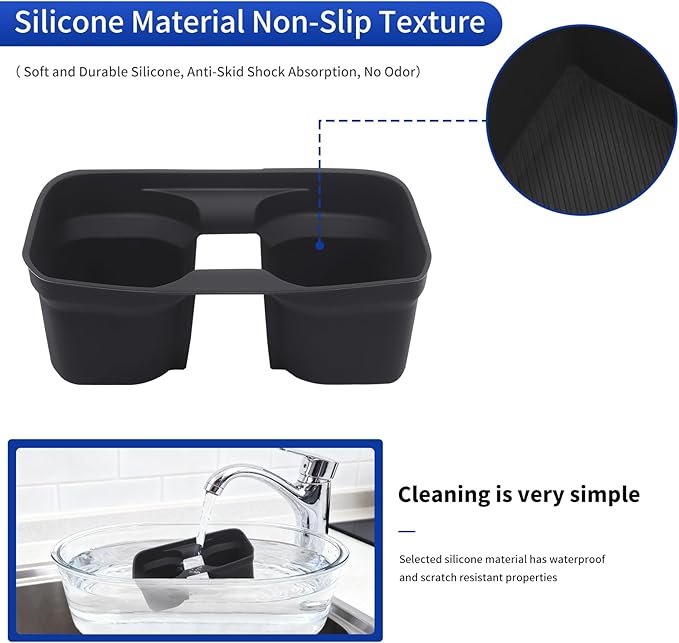 Front Central Control Water Cup Silicone Case for 2016-2023 Toyota Tacoma Center Console Cup Holder Protector Interior Modification Accessories (Front Water Cup Mat)