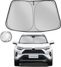 Fonowka Windshield Sun Shade for Toyota RAV4 2019-2025 RAV-4 SUV Foldable Sun Sunshade for Car Front Window Blocks UV Rays and Heat Automotive Interior Protector Custom Fit Accessories
