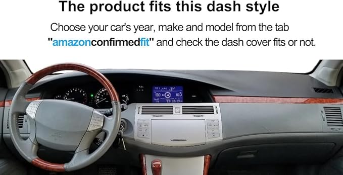 Dash Cover Mat Custom Fit for Toyota Avalon 2005 2006 2007 2008 2009 2010 with Cutout for Speaker, Dashboard Cover Pad Carpet Protector F101 (05-10 Beige)
