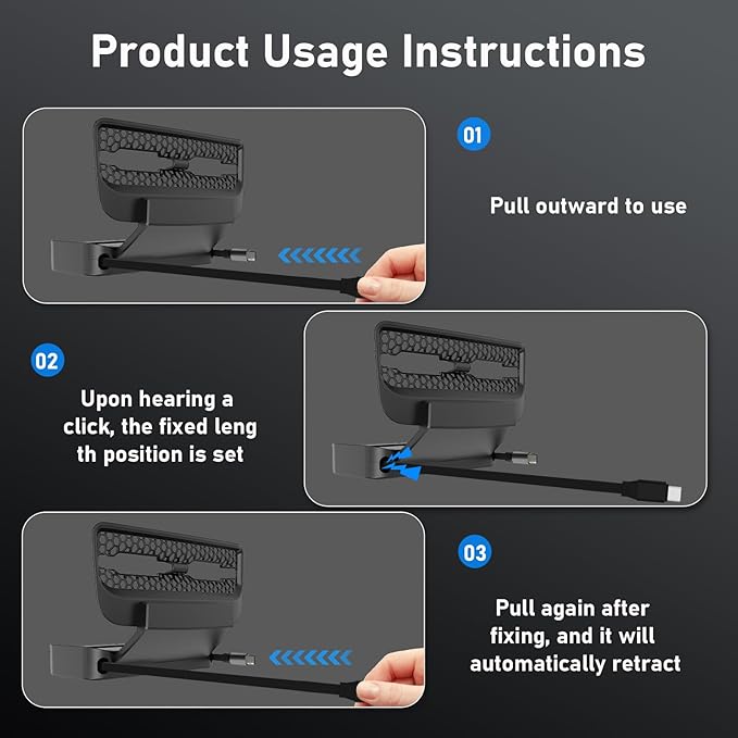 Rear USB Charger Hub for Tesla Model Y 2021-2024 Accessories- 4-Port Fast Charging Hub with Sliding Cover, 2 Type-C Docking Station for Tesla Model 3 Highland 2021-2023