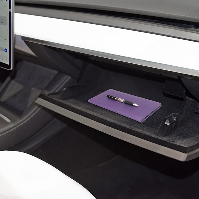 Car Registration and Insurance Holder, Premium Leather Insurance and Registration Holder,vehicle Glove Box Car Organizer, with Magnetic Shut for Cards, Driver License (Purple)