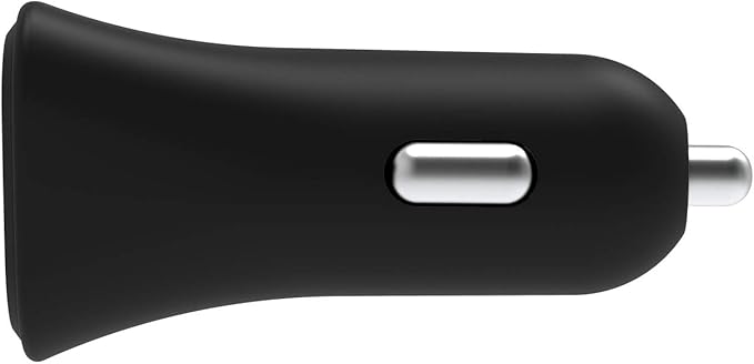 Griffin PowerJolt Dual Universal USB-A 12W Car Charger, Compact Car Charger with Dual USB-A Output Ports, Black (GP-108-BLK)