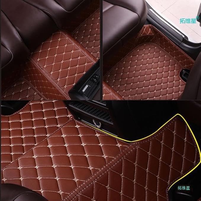 Customize All-Weather Protection Waterproof Leather Floor Mats for Cars, SUVs, and Trucks According to Automotive Model (White)