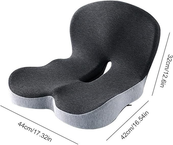 Car Seat Cushion for Long Driving, Ergonomic Memory Foam Seat Cushion, Car Seat Cushion for Back Pain and Lumbar Support Non Slip and Easy Clean for Driving Gaming Chair and Travel A Light Grey