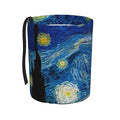 The Starry Night Van Gogh Car Trash Can Leak Proof Hanging Waterproof Garbage Can Multipurpose Trash Bin for Car SUV Front Seat Headrest Collapsible and Portable Storage Pocket